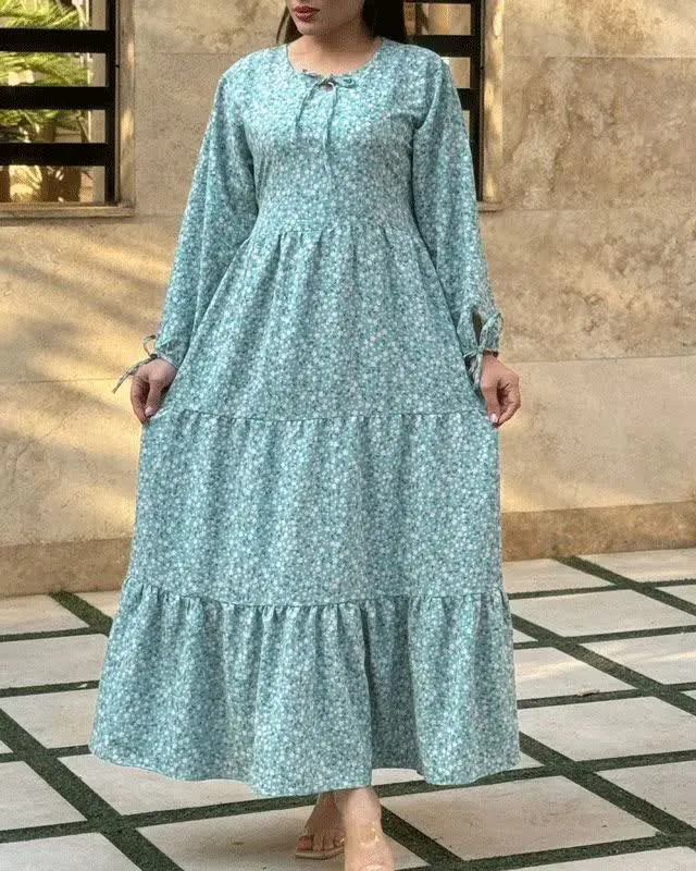 🧵🪡پیراهن کرپ پفکی سه طبقهای