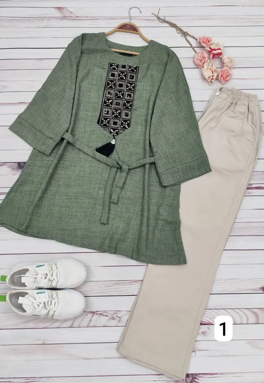 یه #تونیک_مانتویی دلبر و باکیفیت با خرجکار سنتی و رنگای شاد 🤩