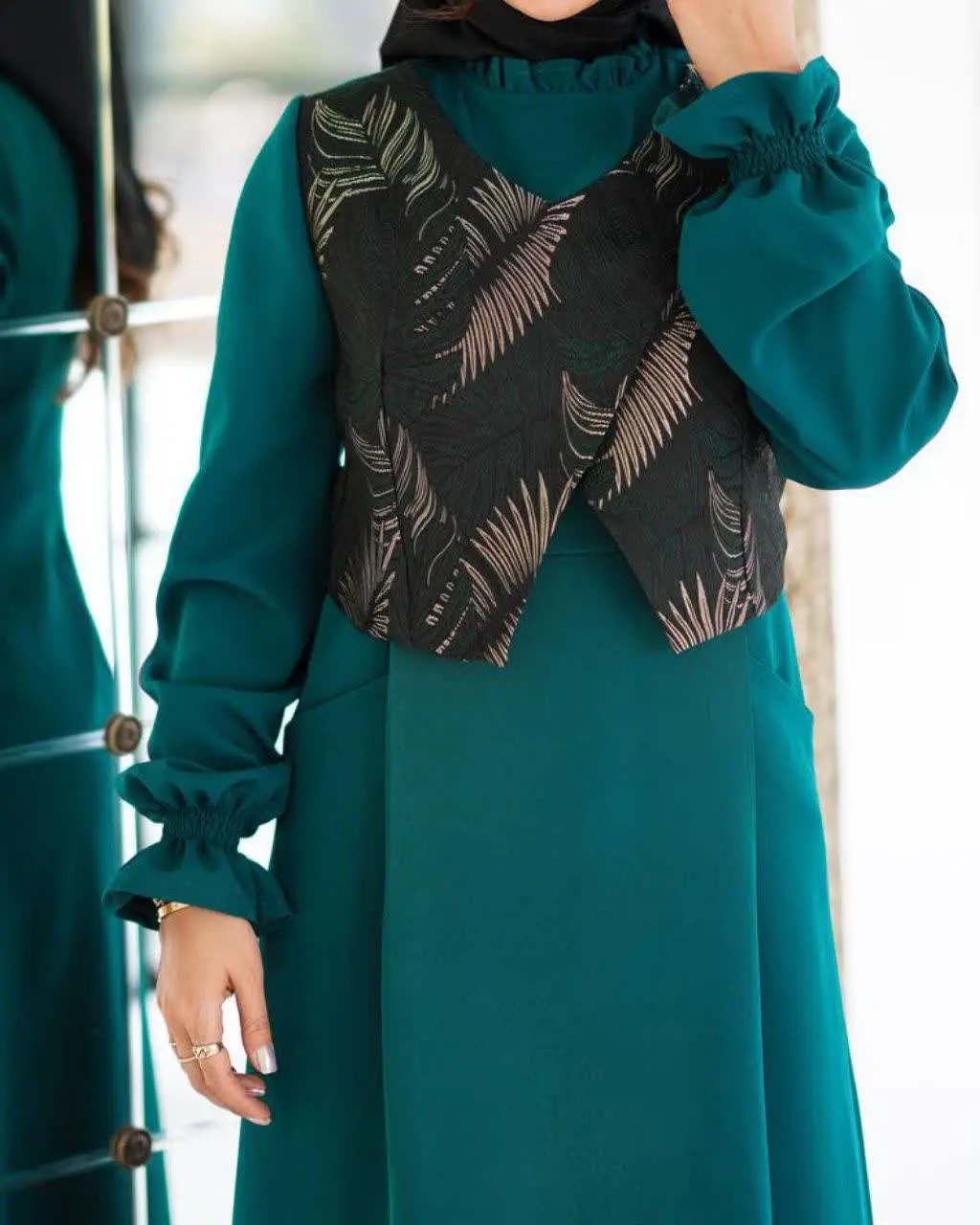 👚نام: مانتو پیراهنی بلند ترکیبی❤️