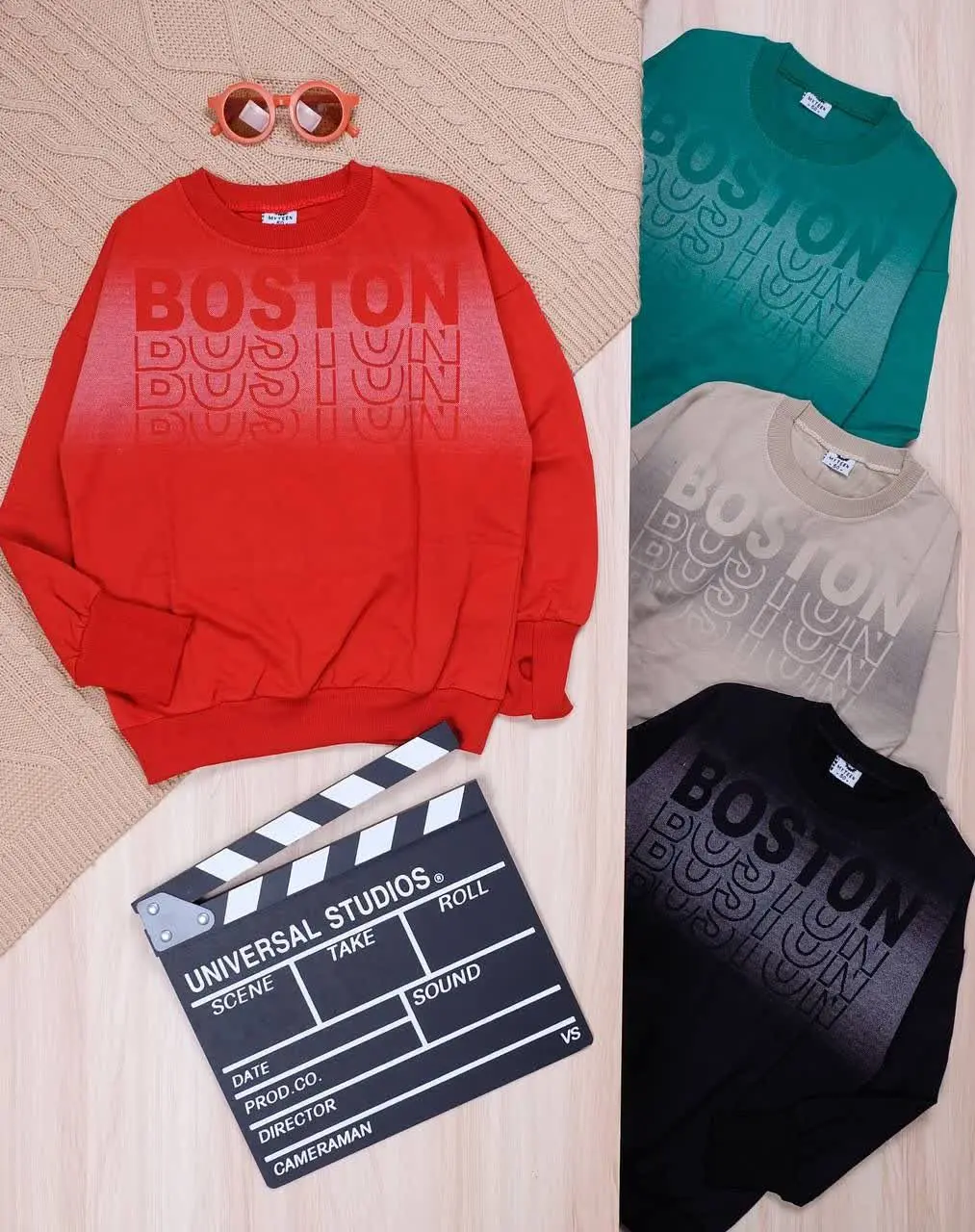 👫بلوز تک پسرانه ترام دار BOSTON👫