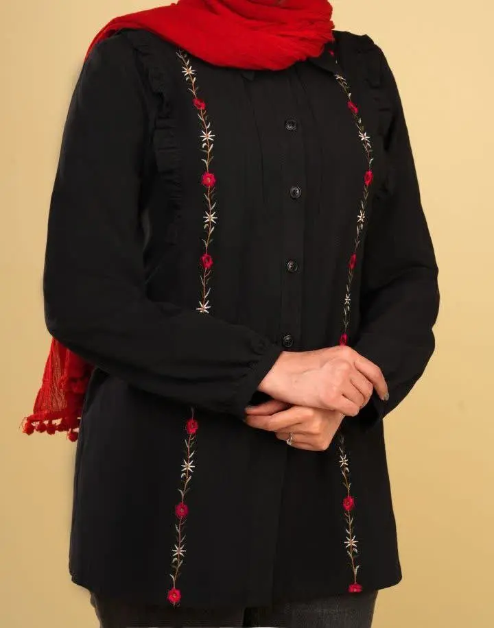 ازشومیز پرطرفدار رزیتا رنگ مشکی سایز۴۰ تمام
