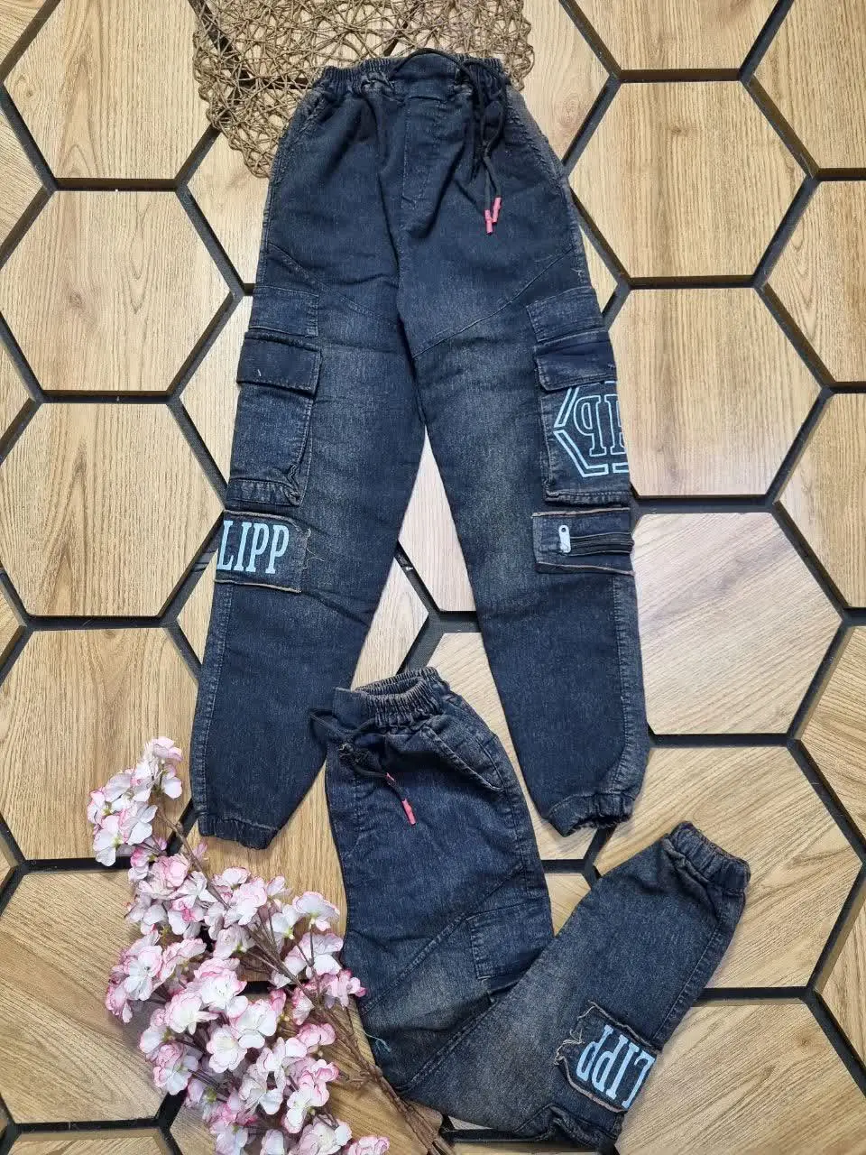 👖شلوار اسلش نیل سورمه ای پس...