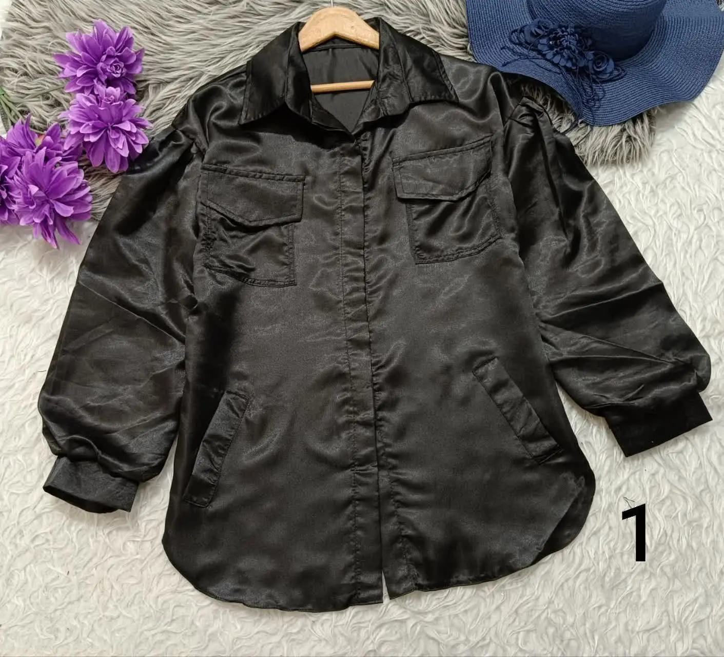 👚نام: تونیک مانتویی کمربند دار ساتن ۴۱۷