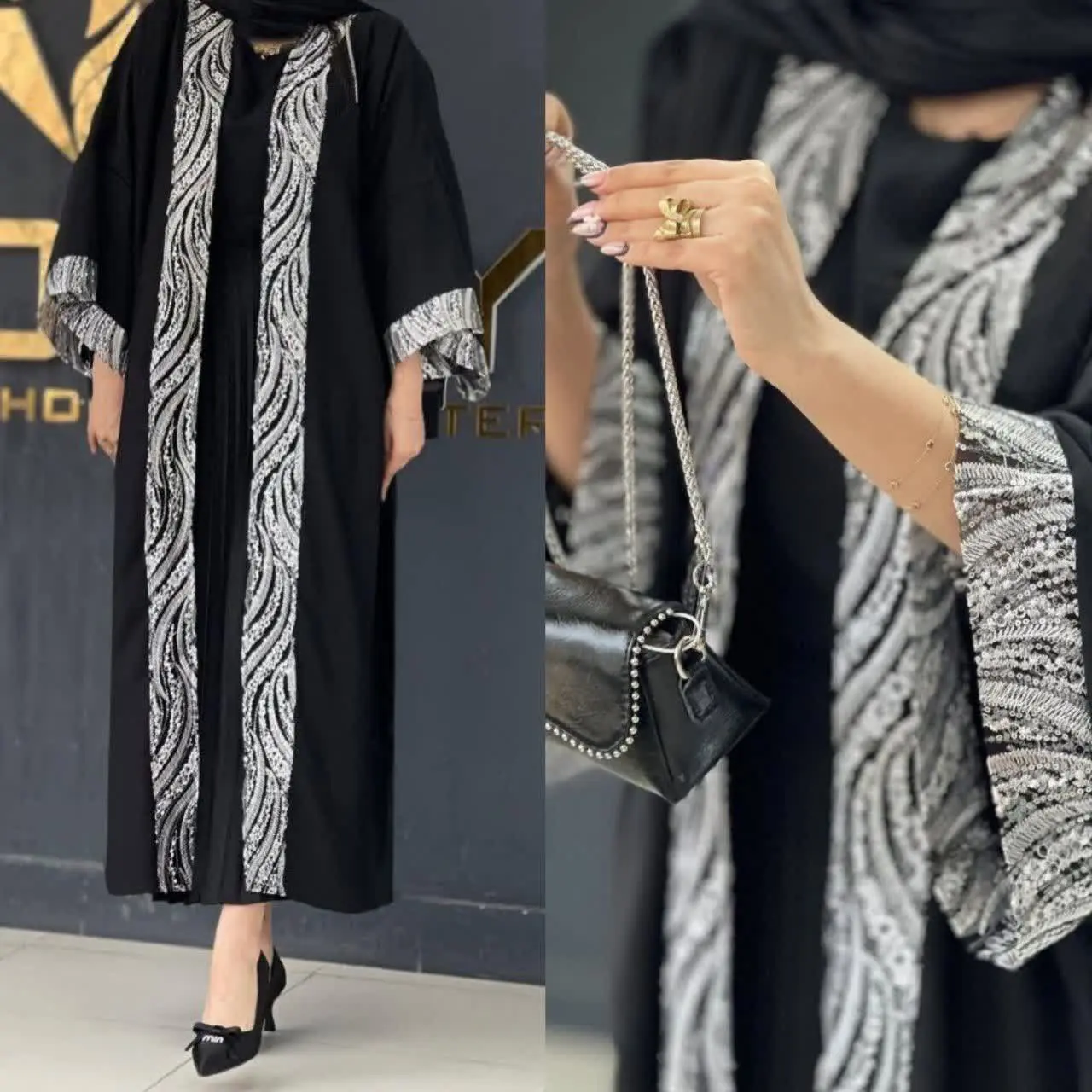 💞مانتو عبایی جلو باز طاووس💞