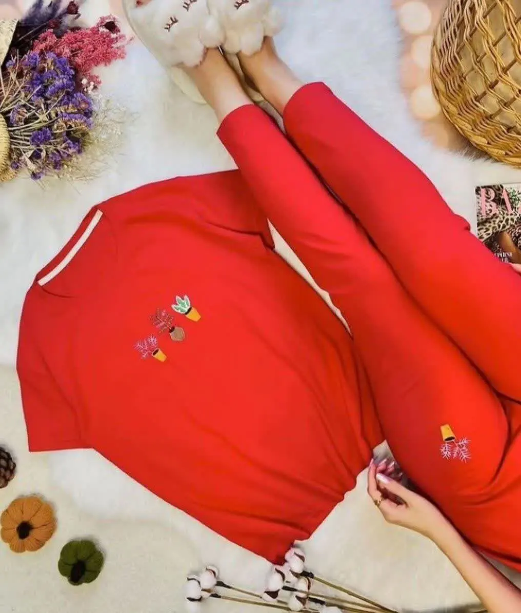 💞ست تیشرت شلوار گلدوزی شده💞