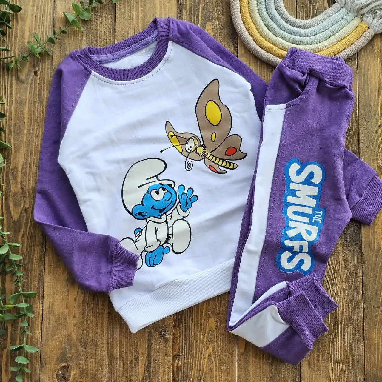 🔮بلوز شلوار اسپرت طرح smurf🔮