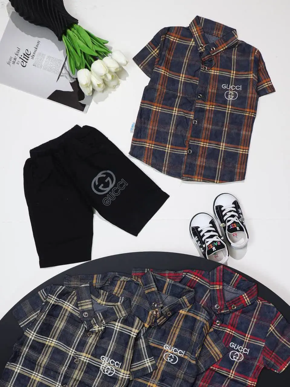 👕 پیراهن شلوارک نخی پسرانه 🌱
