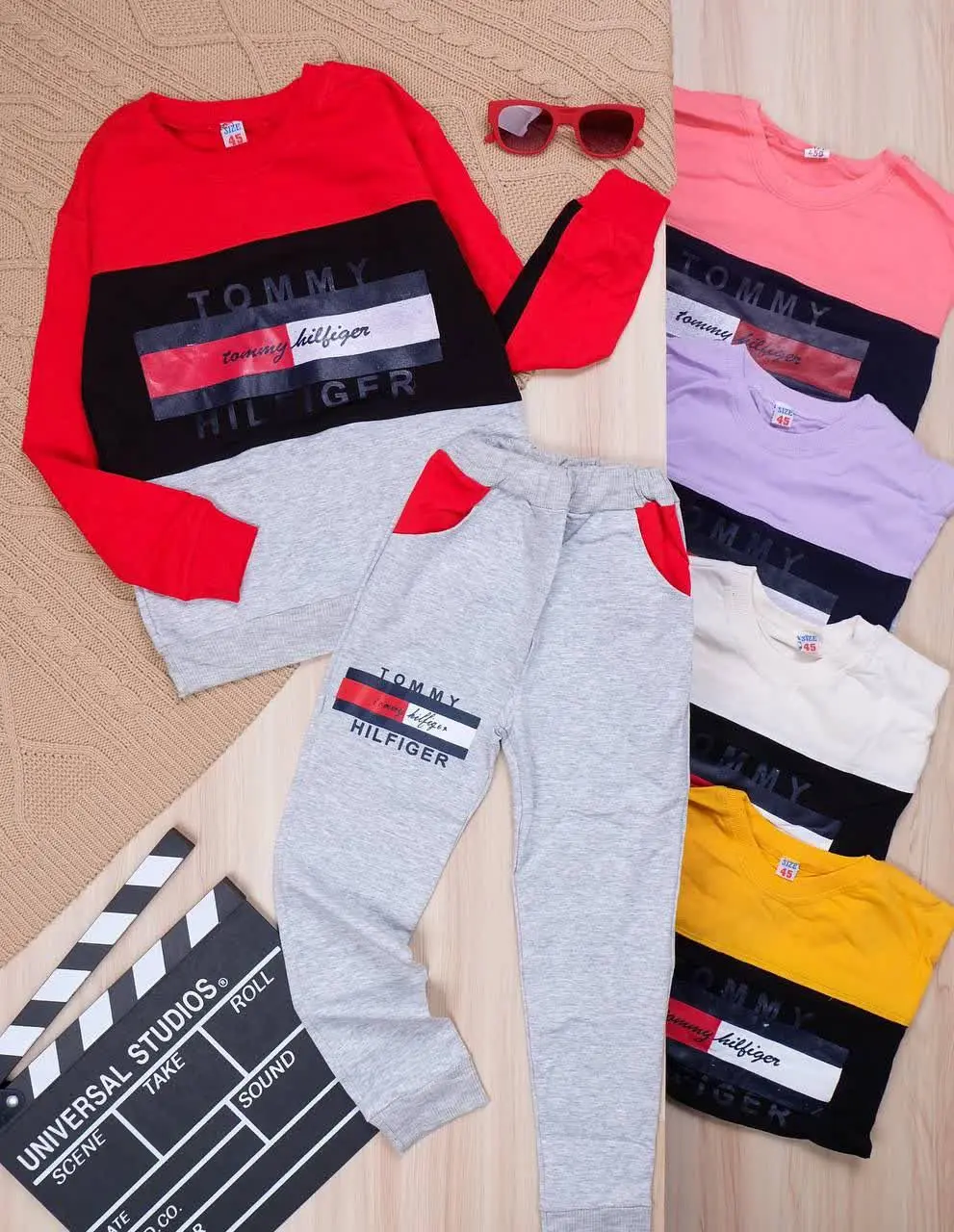 👫بلوز و شلوار ملانژ پرچمی TOMMY👫