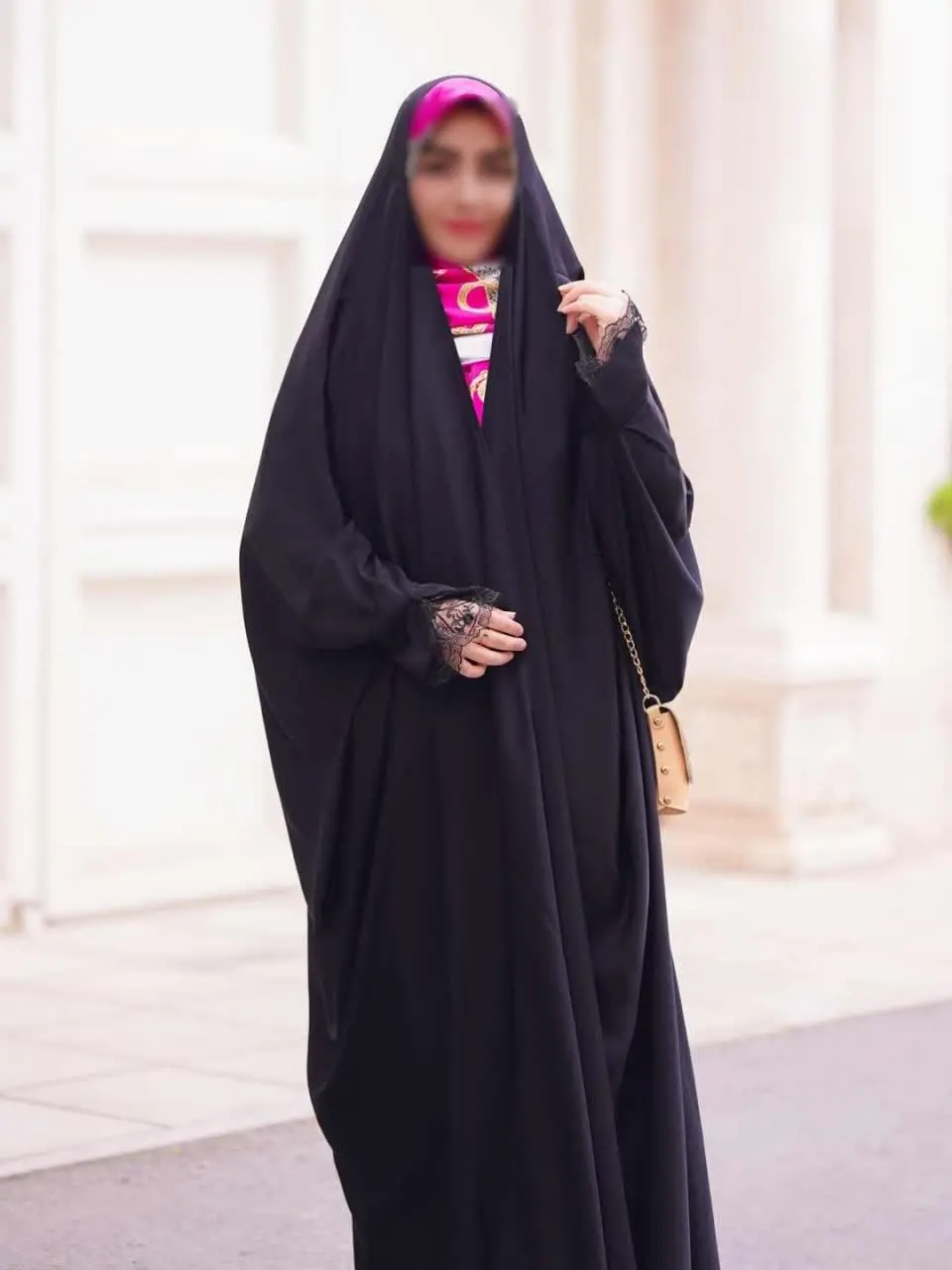 چادر جده (عربی اصیل) مچ تور و گل طرح آلاله