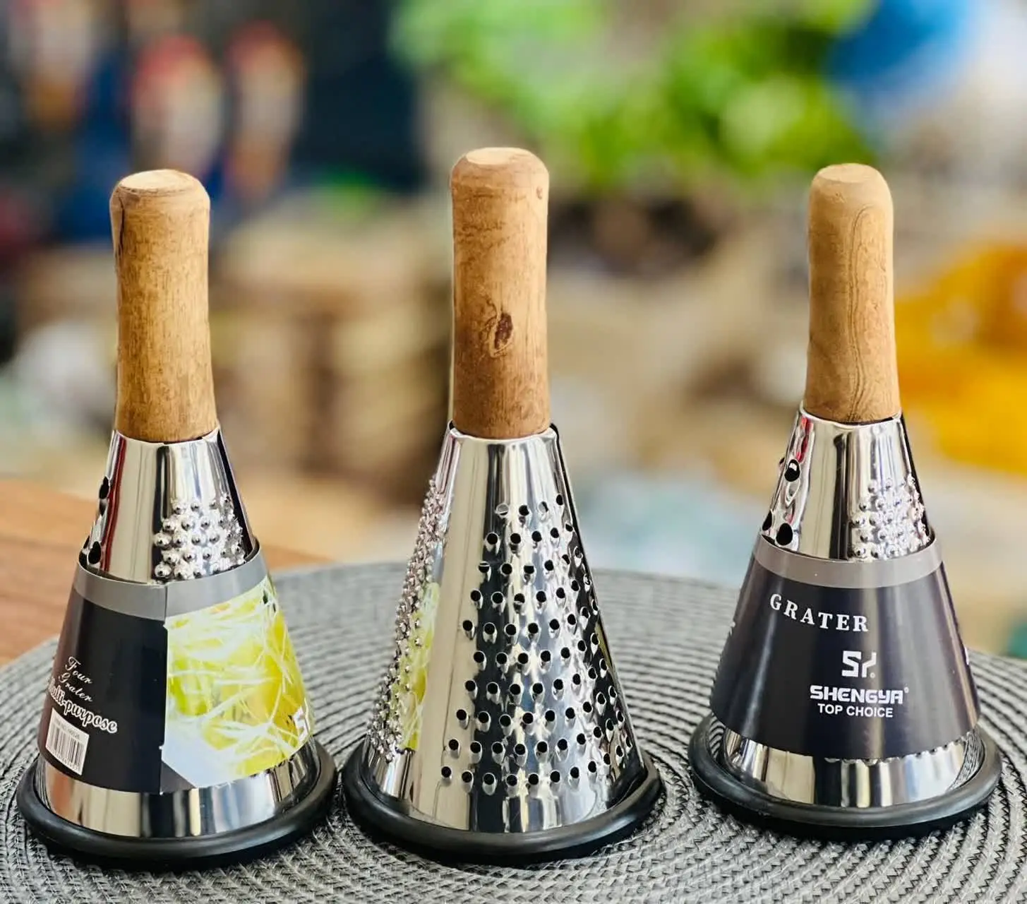 رنده متوسط مخروطی دسته چوبی