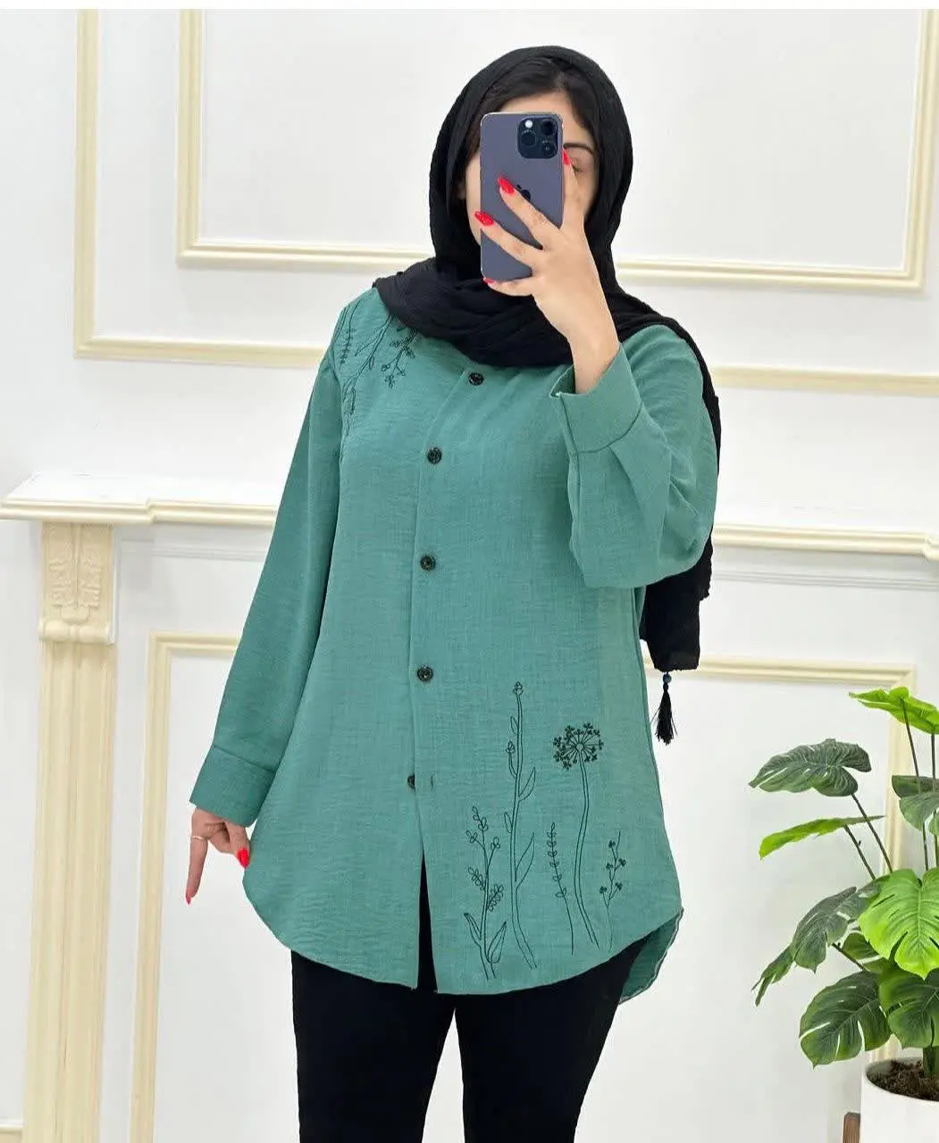 🛍️نام: شومیز مانتویی مدل ژاکلین🌱✨