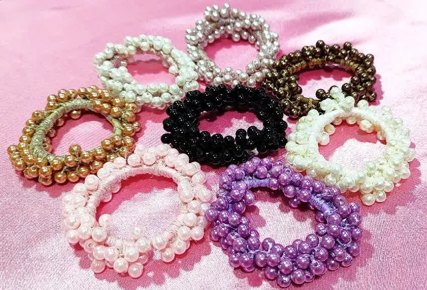 🎀کش دانه مرواریدی زیبا درهشت رنگ دلنشین💝