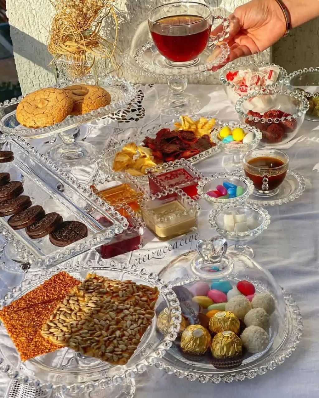 ست نعلبکی ۶ پارچه منجوقی