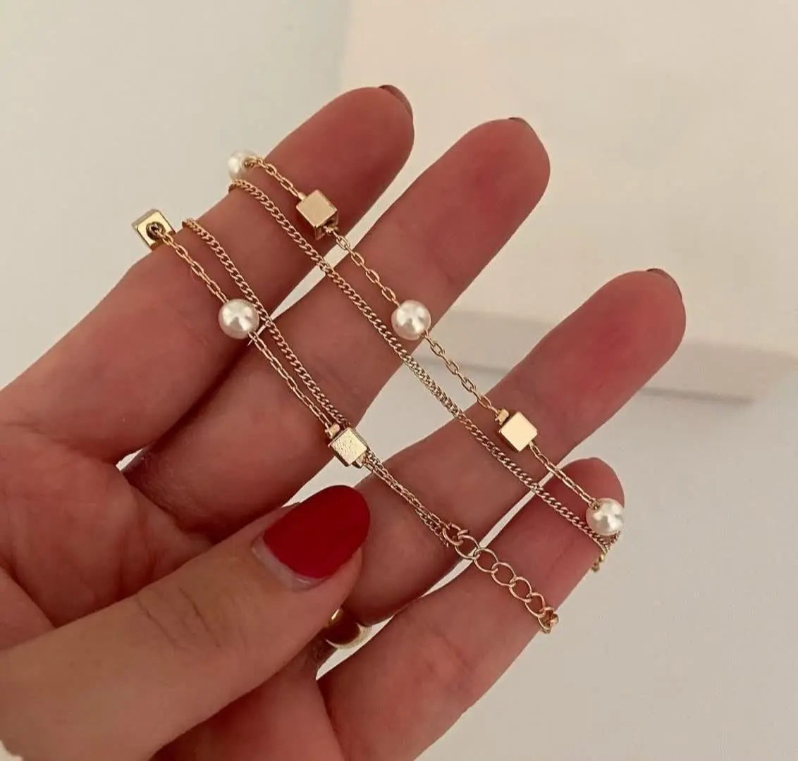 🥰 لوکسترین مدل دولاین اونم با ترکیب مکعب و مروارید✨😍🤩