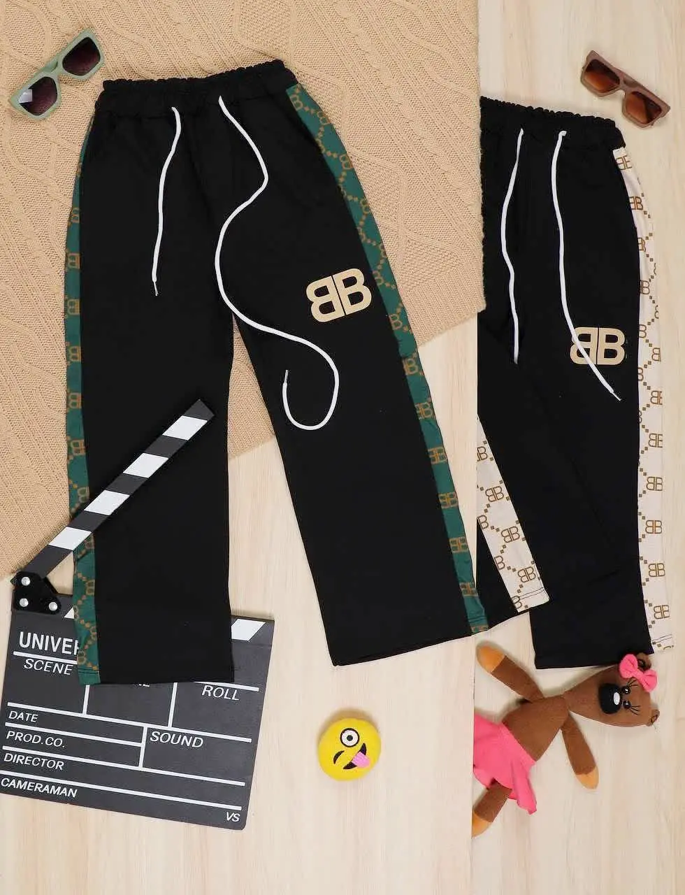 👫شلوار دخترانه بگ مشکی چاپ BB👫