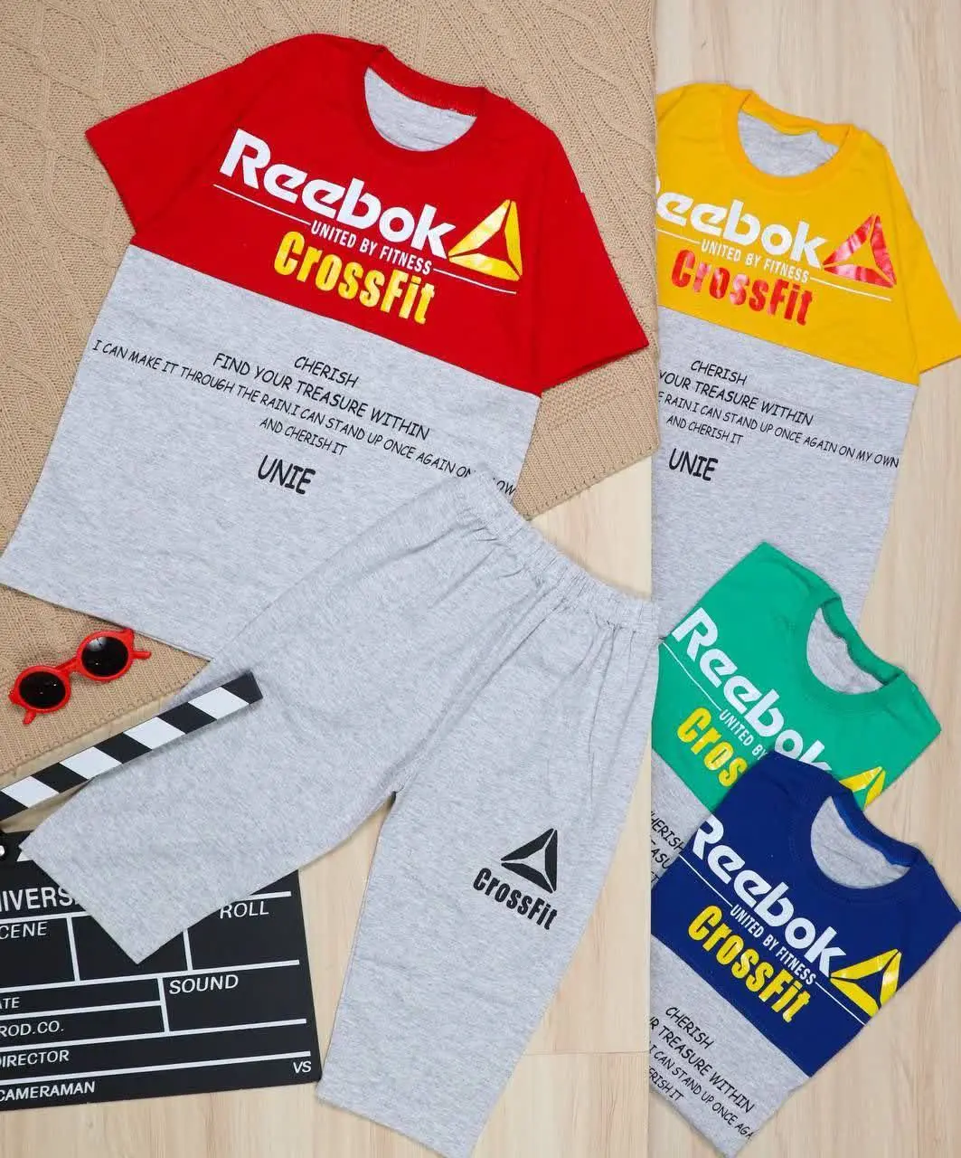 👫تیشرت و شلوارک ترکیبی ملانژ REEBOK 👫