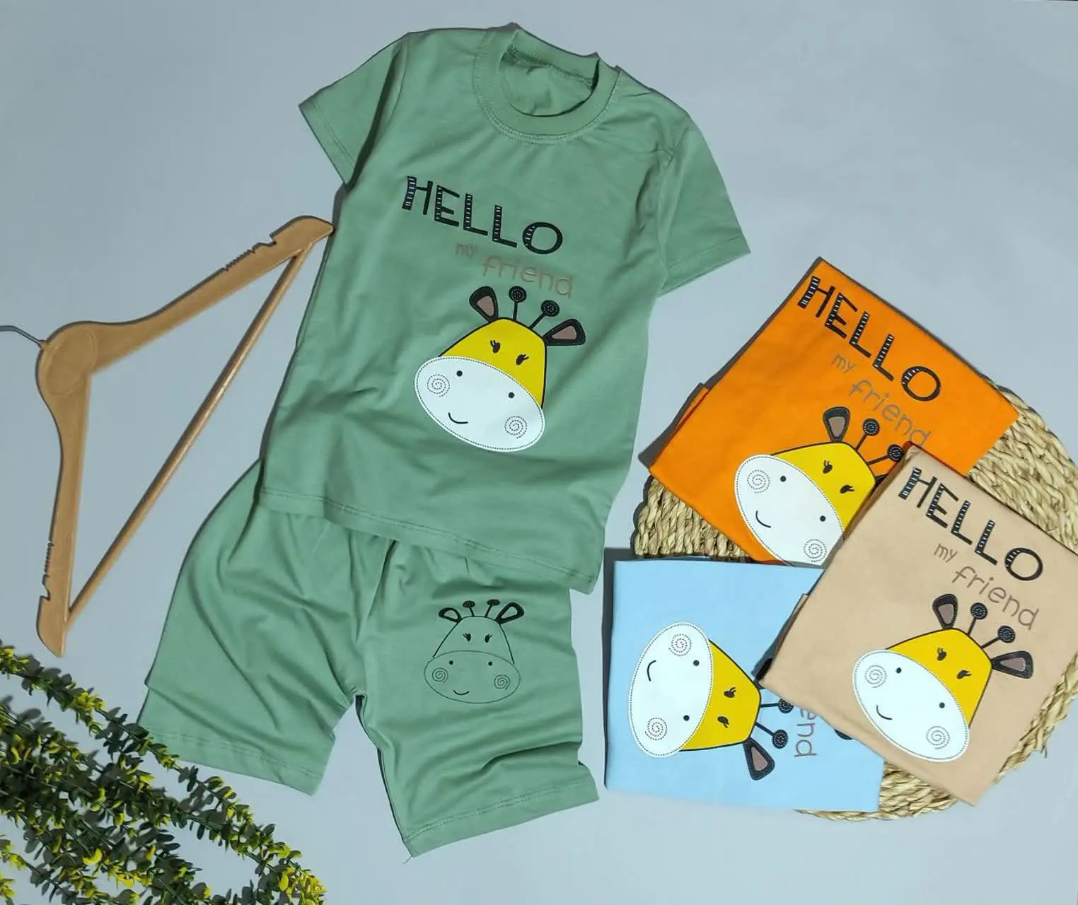 🔮تیشرت شلوارک اسپرت طرح hello🔮