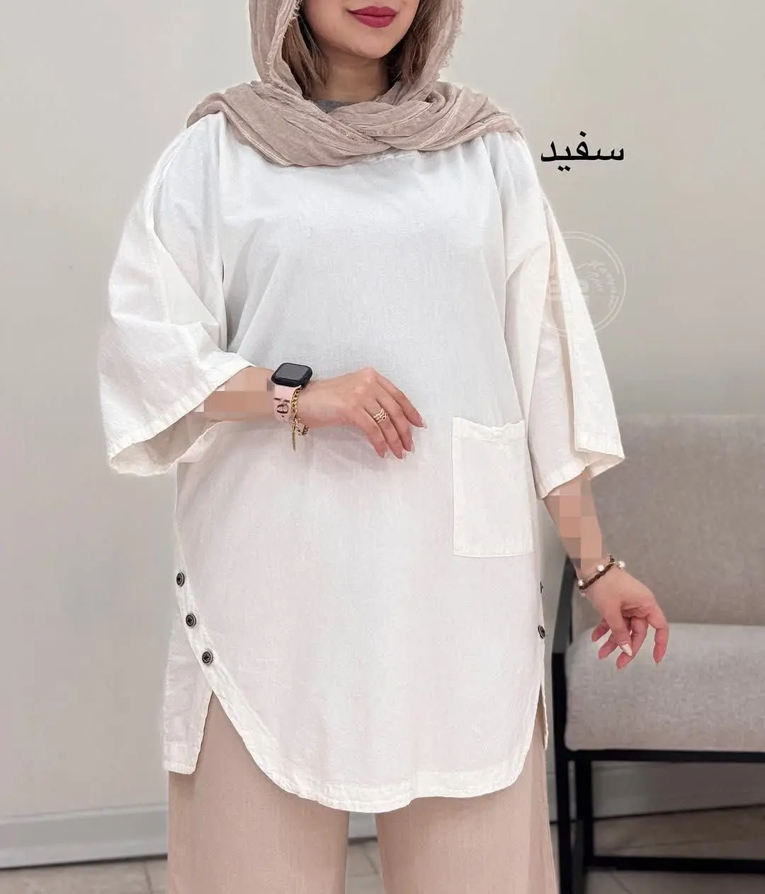 نام: مانتو الیاف بغل دکمه حوریا