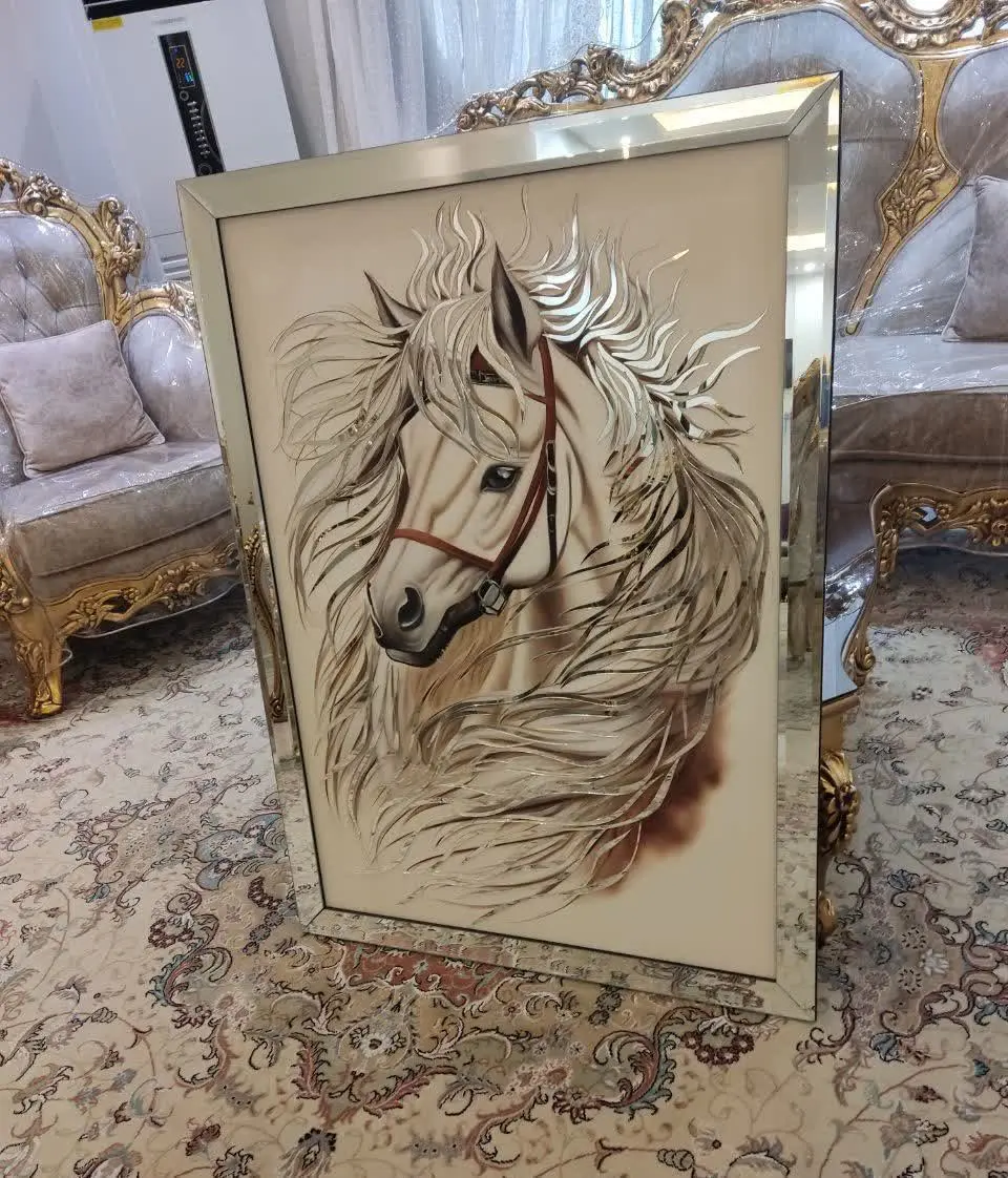 تابلوی زیبای اسب یال پریشان