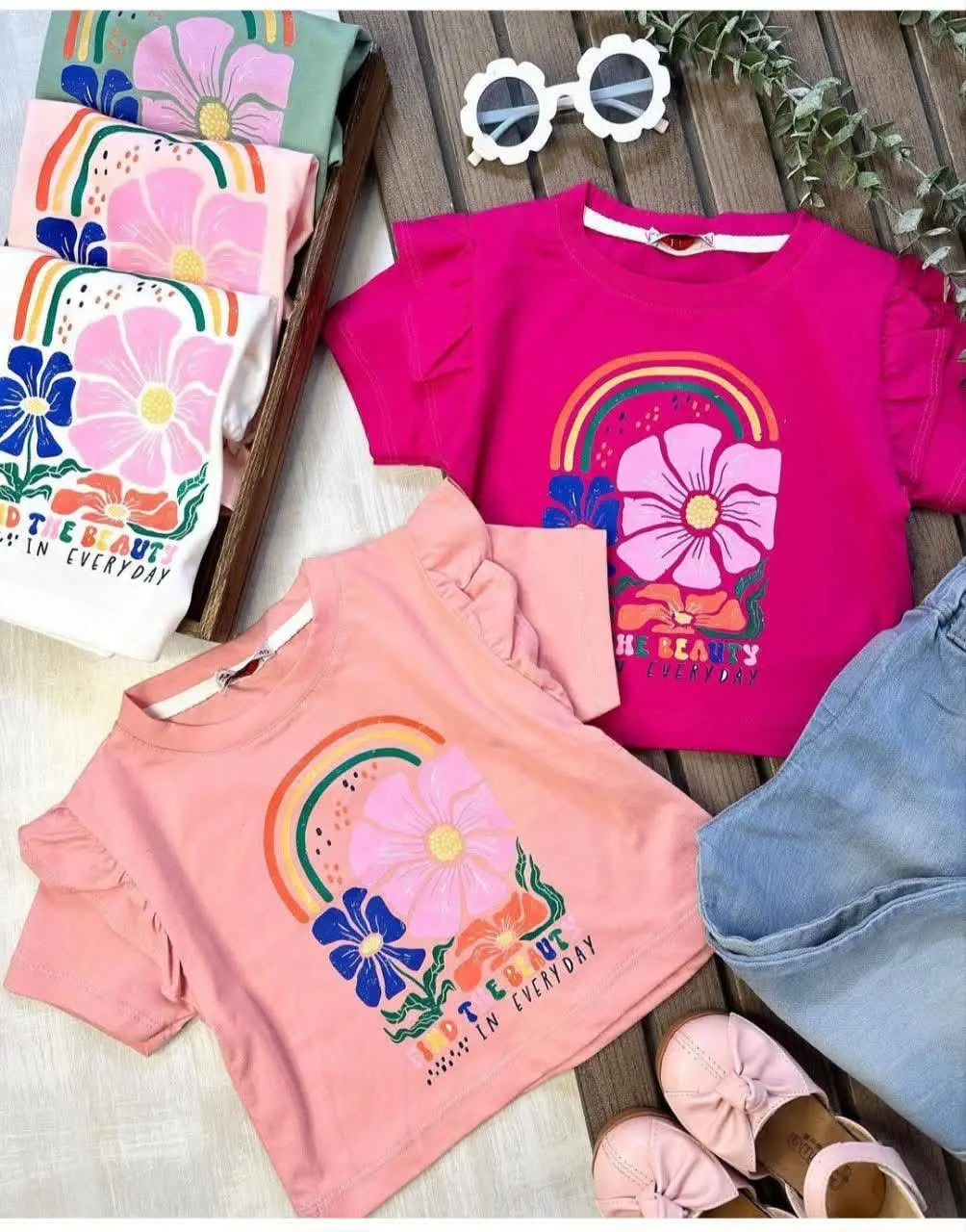 کراپ تک طرح گل و رنگین کمان
