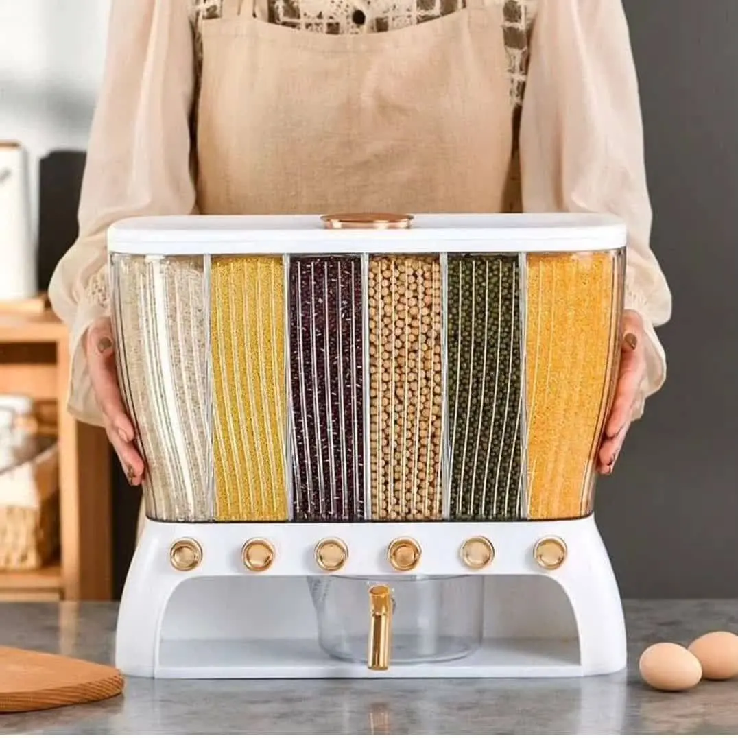 جا حبوباتی ۶ خانه درب دار ایستاده به همراه پیمانه (وارداتی) رسید