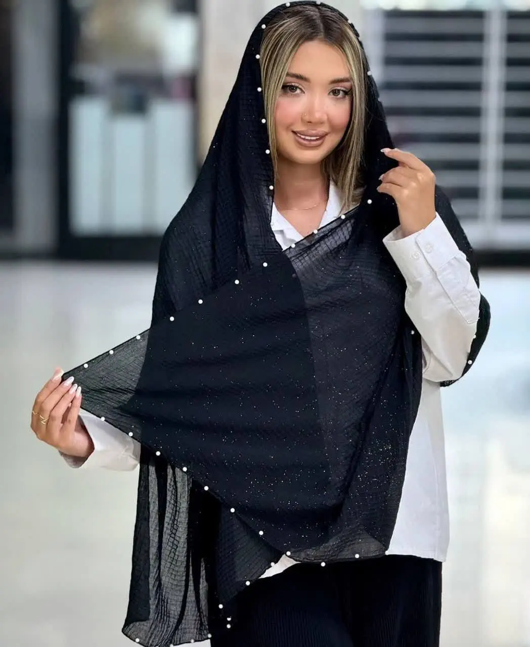 👚نام: شال شاین مرواریدی
