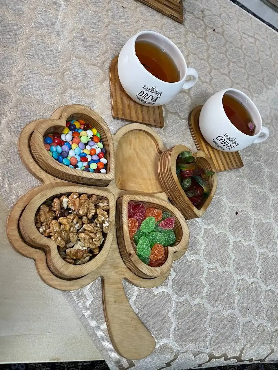 اردوخوری چوبی برگ ۴ قلب