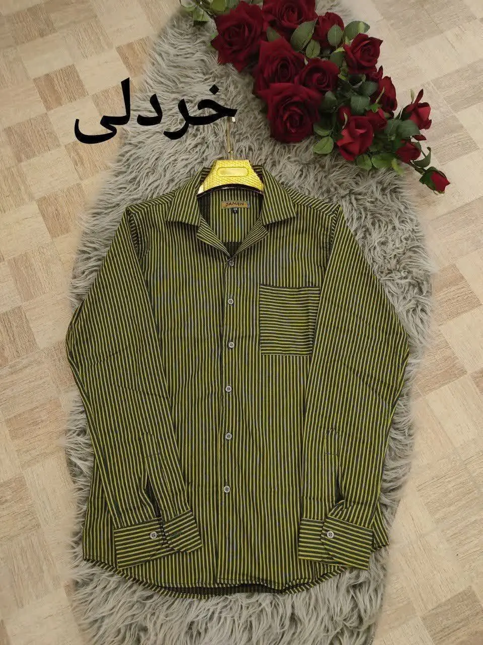 🔺نام: پیراهن مردانه راه راه کوبایی