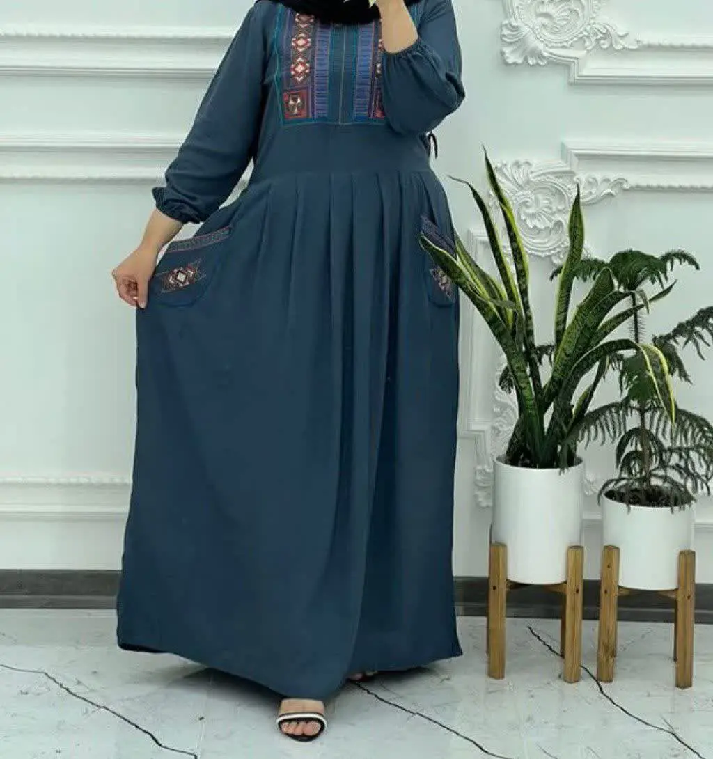 پیراهن گلدوزی رنگبندی دوجیب ۱۴۰۳