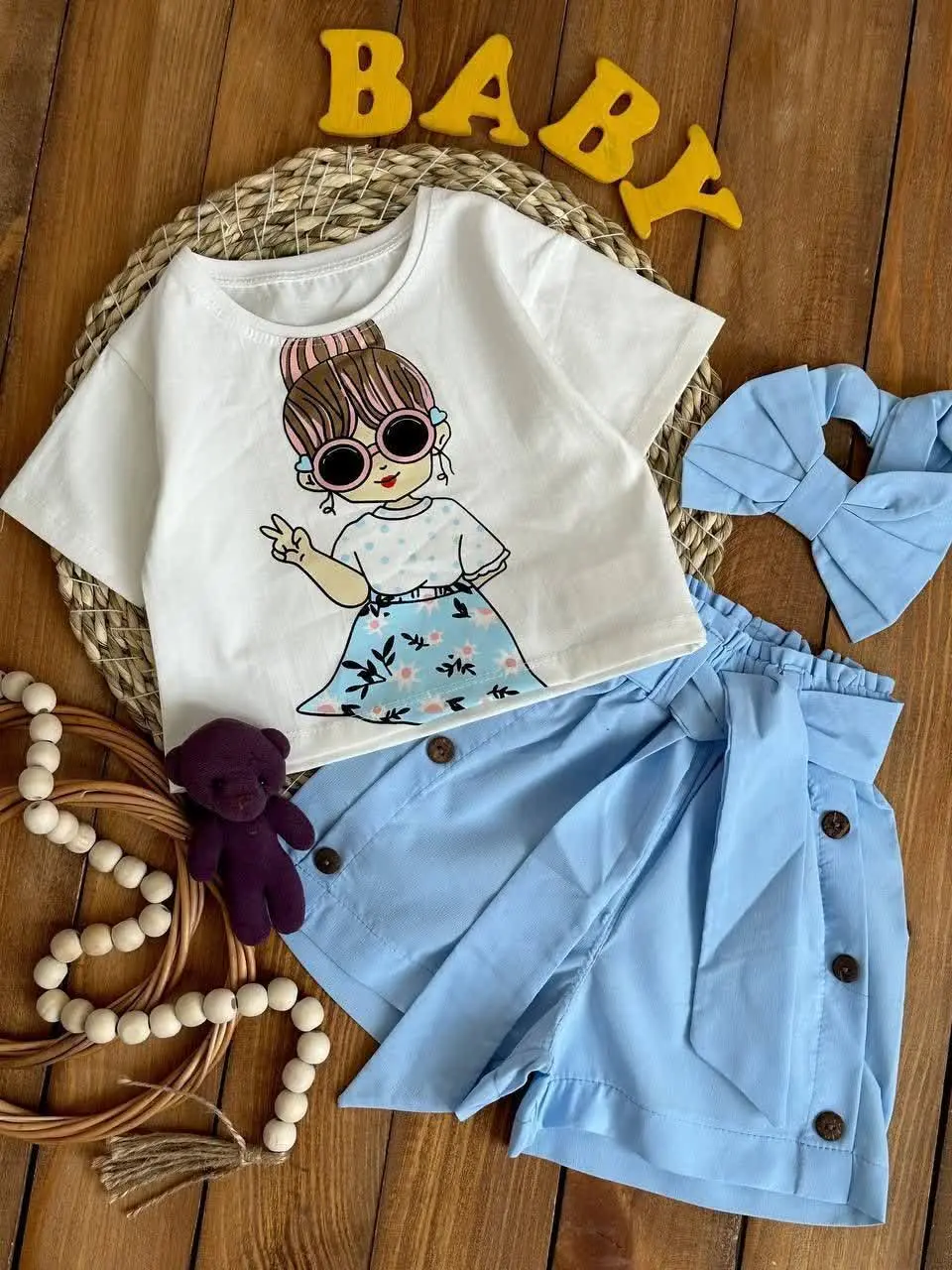 💞ست جذاب دخترانه همراه تل 💞