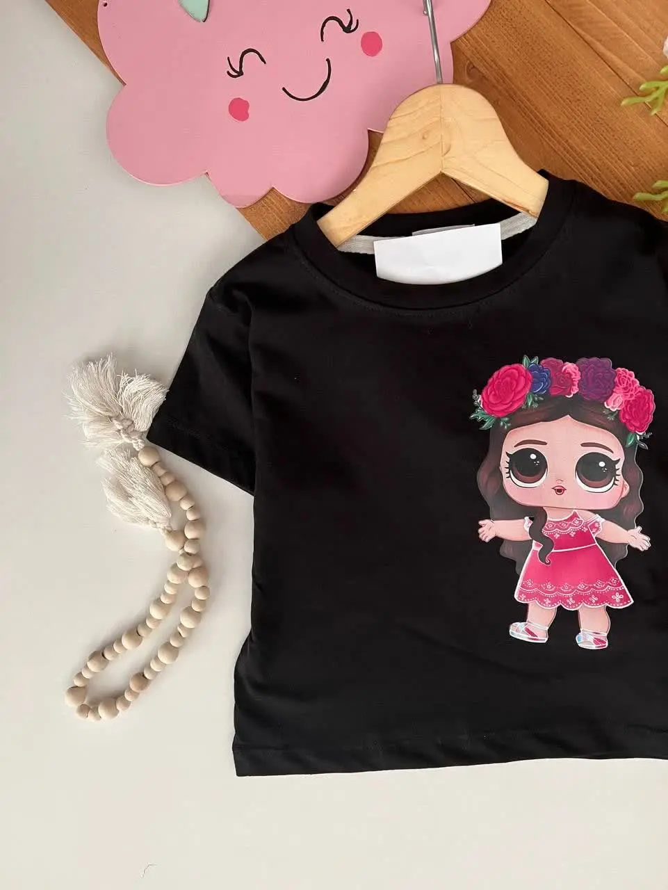 💞 کراپ تک دخترانه مشکی طرح لول 💞