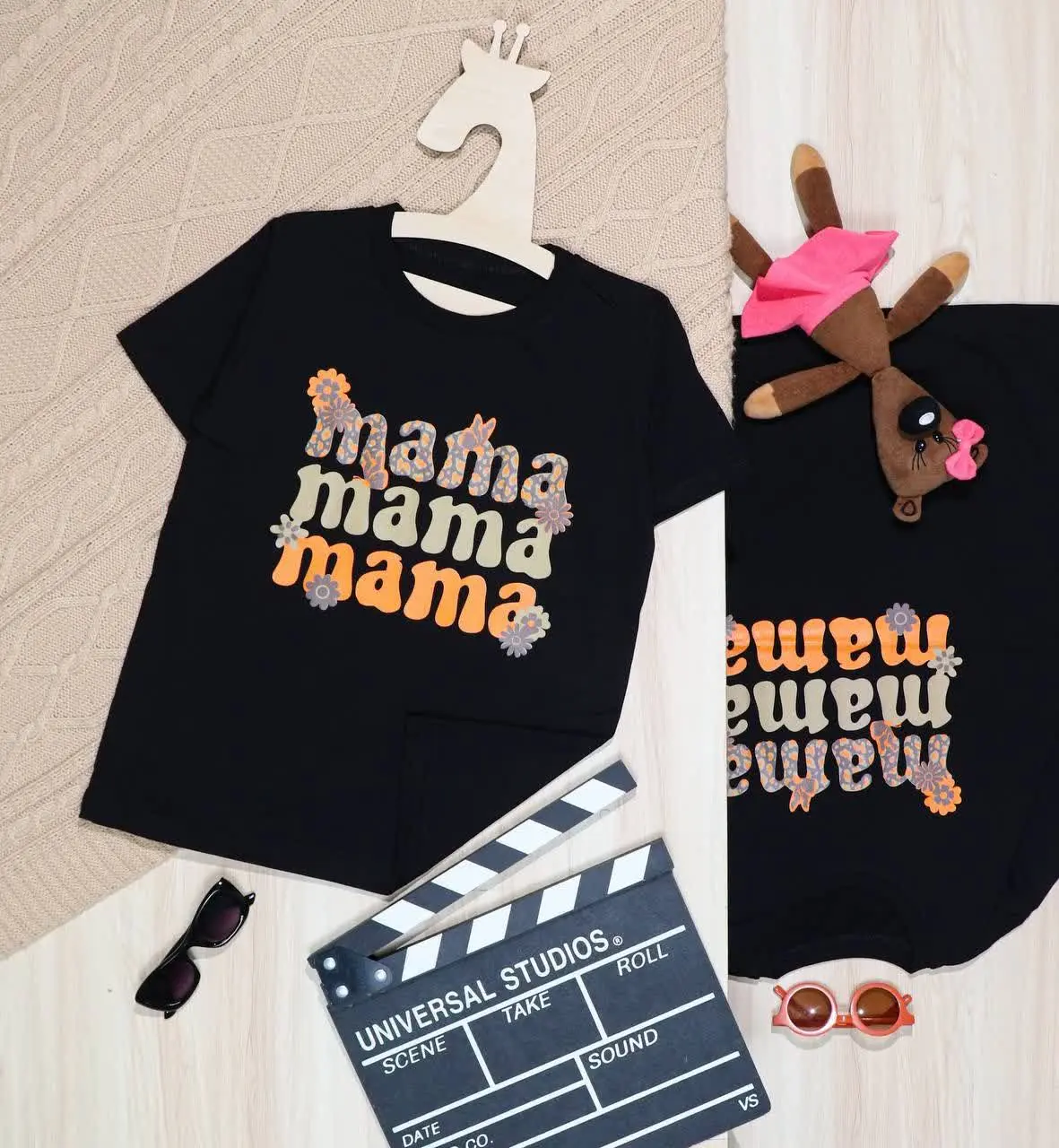👫تیشرت مشکی چاپ MAMA👫