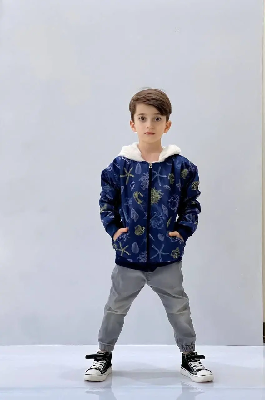 👦 کاپشن پسرانه جنس شمعی مموری داخل خز