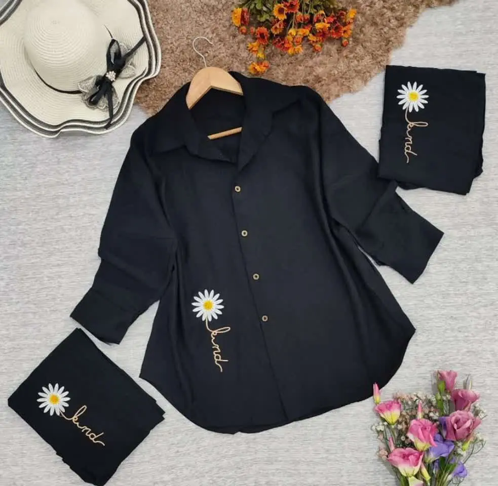 💞شومیز مانتویی گلدوزی شده شیک💞