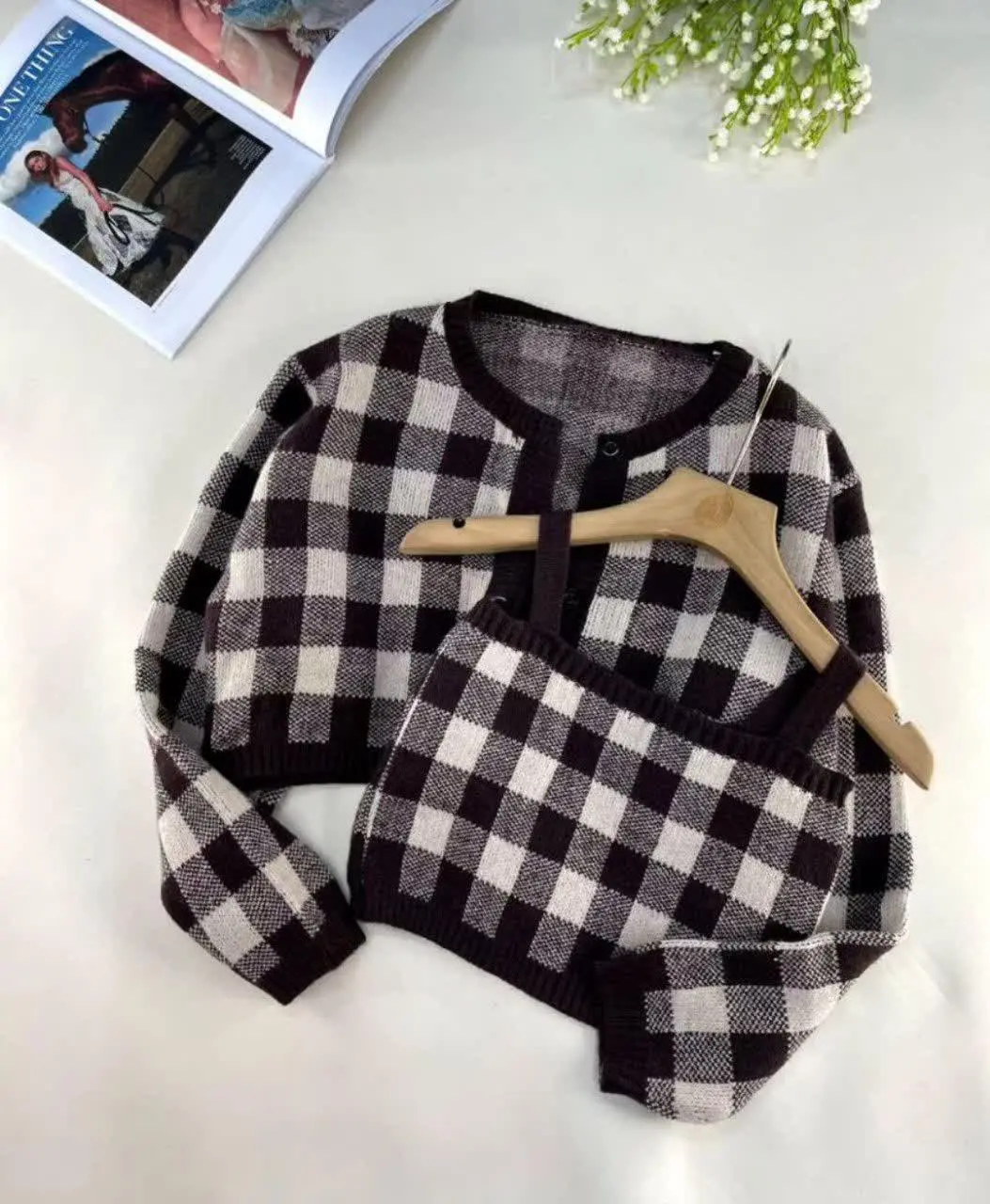 👕 کالا: ست بافت دو تیکه چهارخونه وارداتی