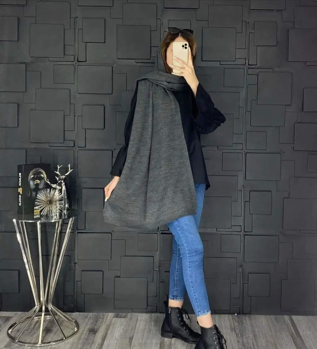 شال بافت اکرولیک ساده