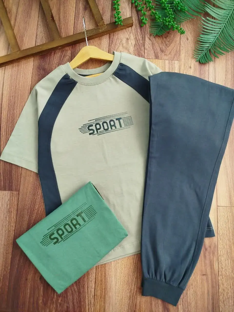 تیشرت شلوار پسرانه sport نواری