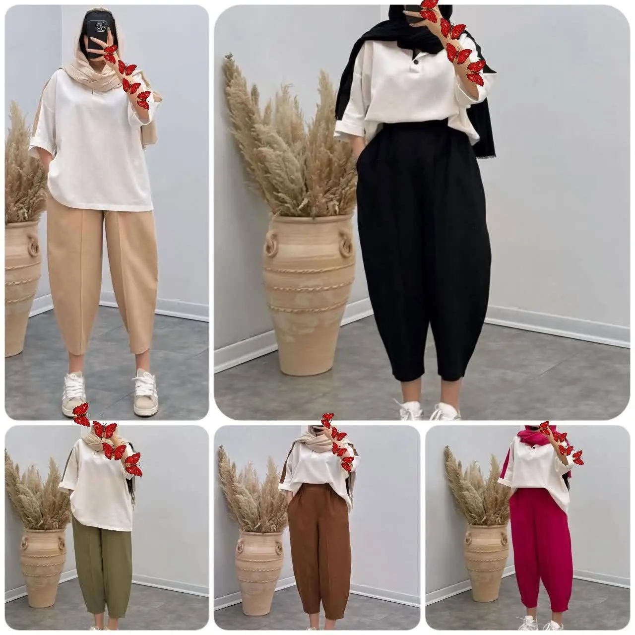 👚نام: ست بلوز شلوار آستین ترکیبی