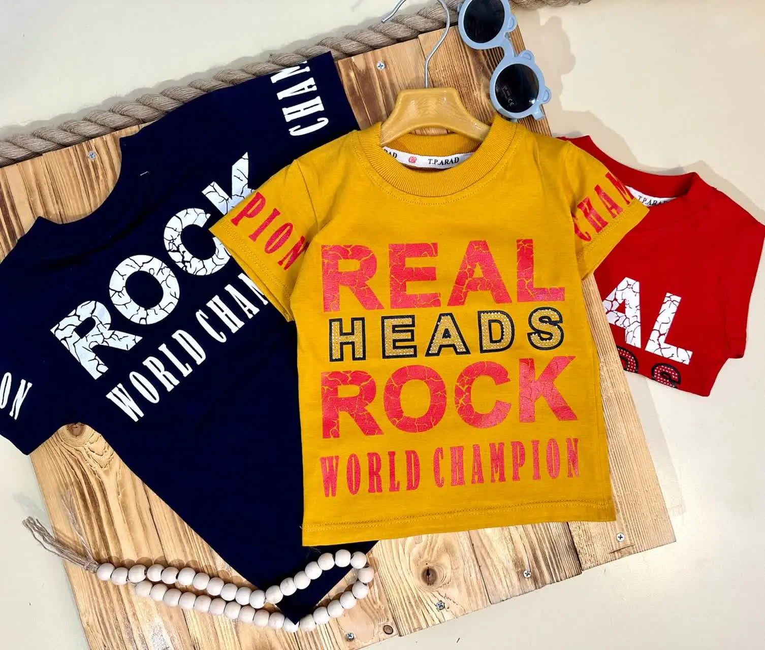 👫تیشرت تک پسرانه چاپ Rock حروفی ✅