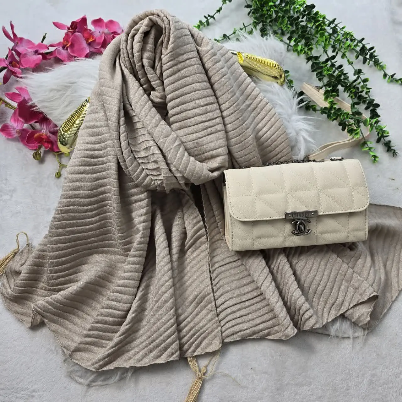 🌸 نام: ست کیف و شال شا نل