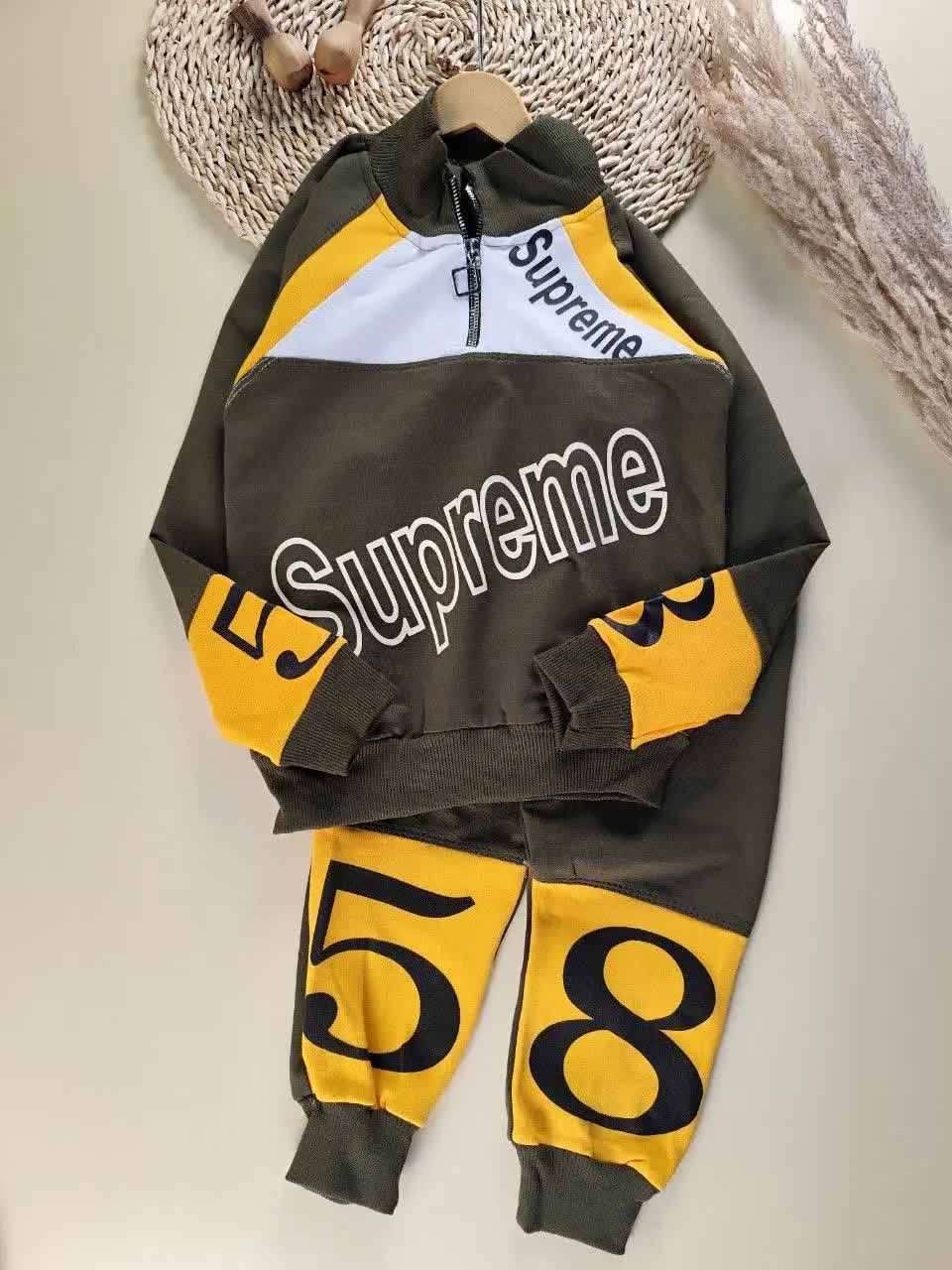 بلوز شلوار زیپی superme