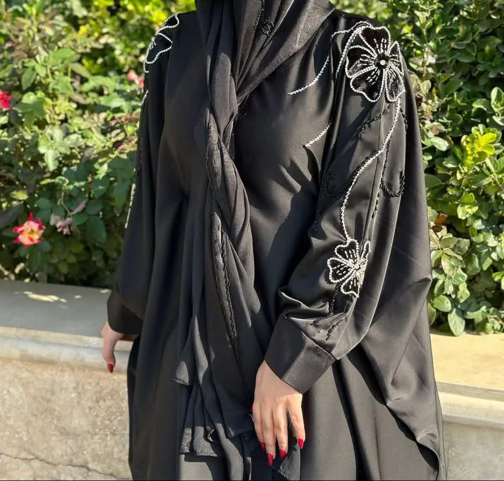 💞مانتو عبایی آستین گلدوزی شده 💞