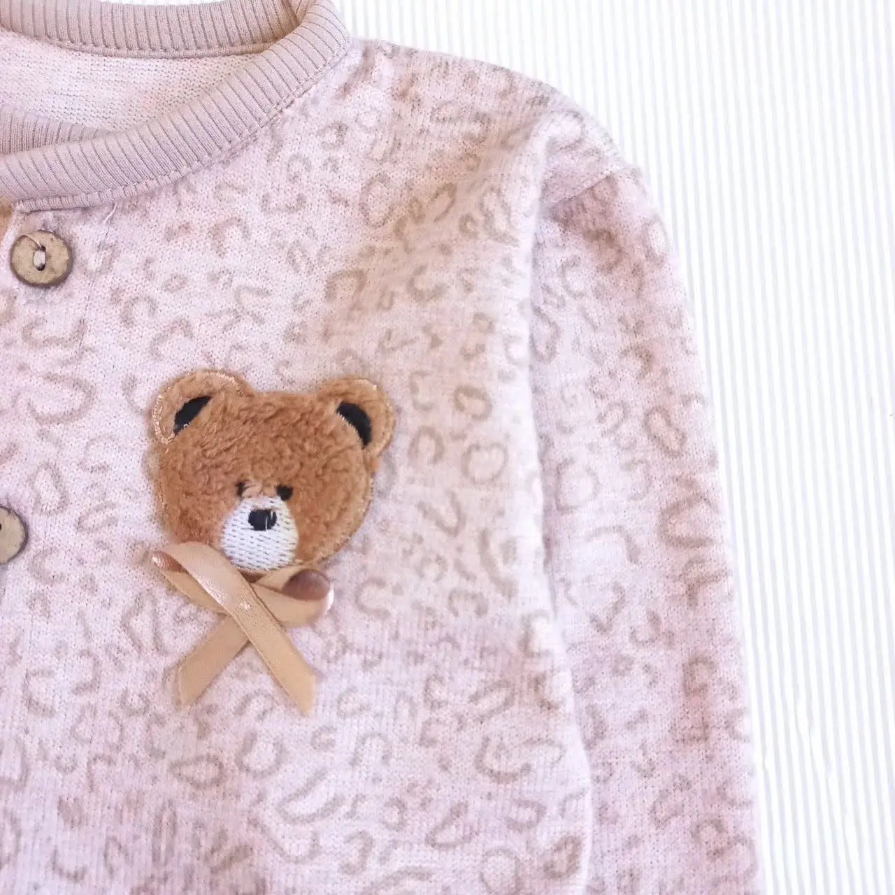 🐻سرهمی نوزادی پاییزه اسپرت عروسکی خرسی 🐻