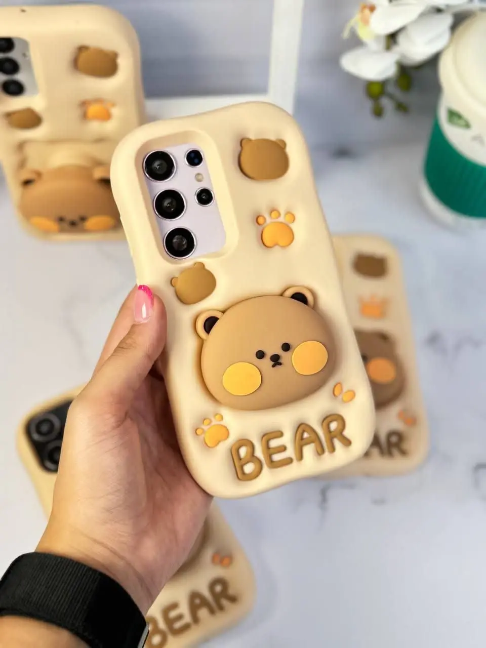 📱مدل قاب: قاب خرس bear استندشو و پاپ سوکت جنس سیلیکونی مخصوص انواع #سامسونگ #شیائومی و #آیفون