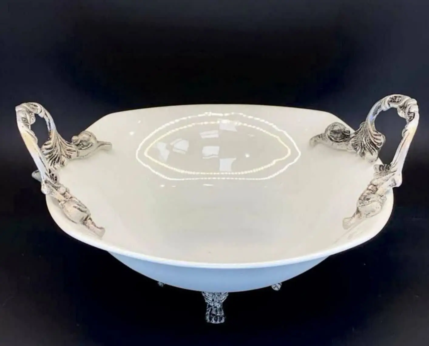 کاسه میوه وسالاد چینی دسته پیوتر