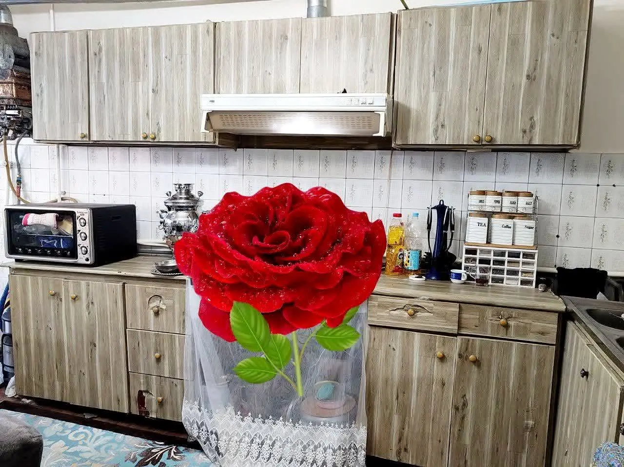 کابینت فلزی همراه با هود و سینک دولگنه