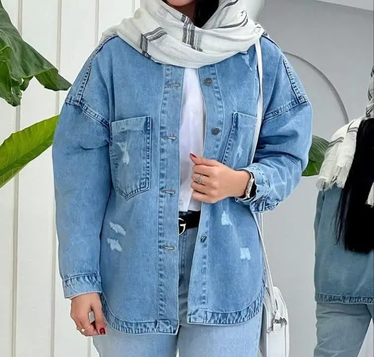 نام: کت جین دوجیب سایز بزرگ😍