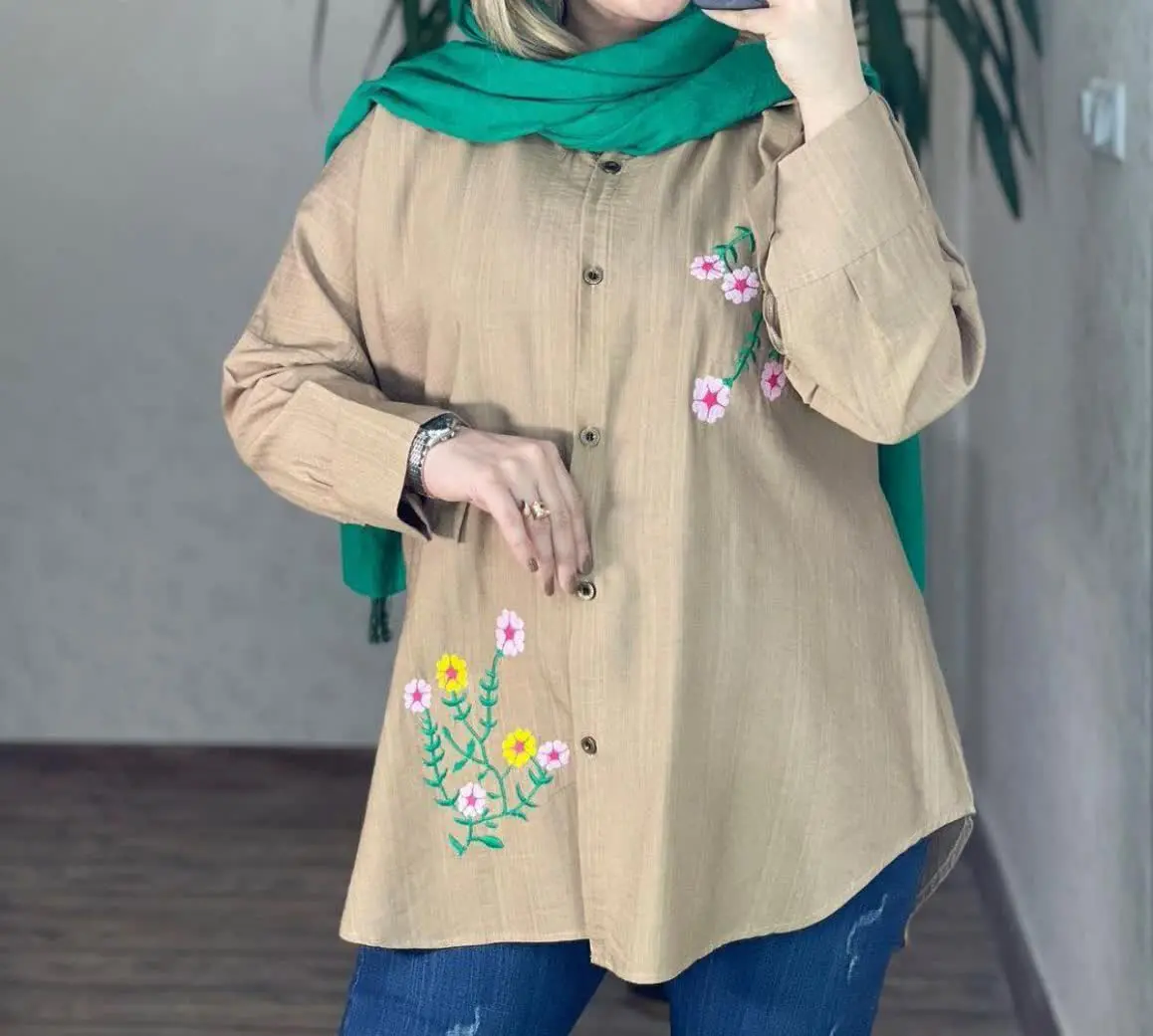 👚نام: شومیز مانتویی گلدار