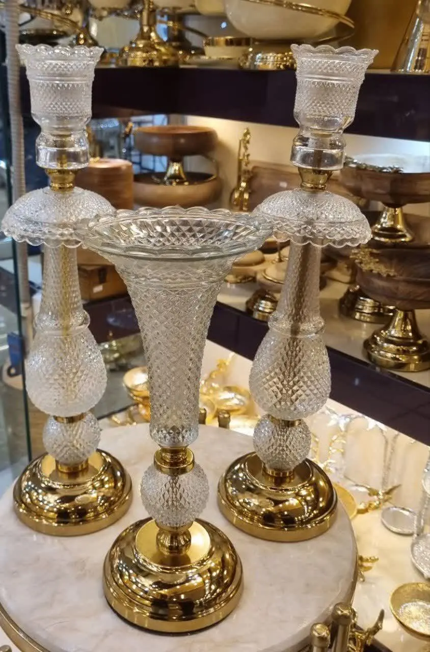 📌ست شمعدان گلدان باکارات😍👆