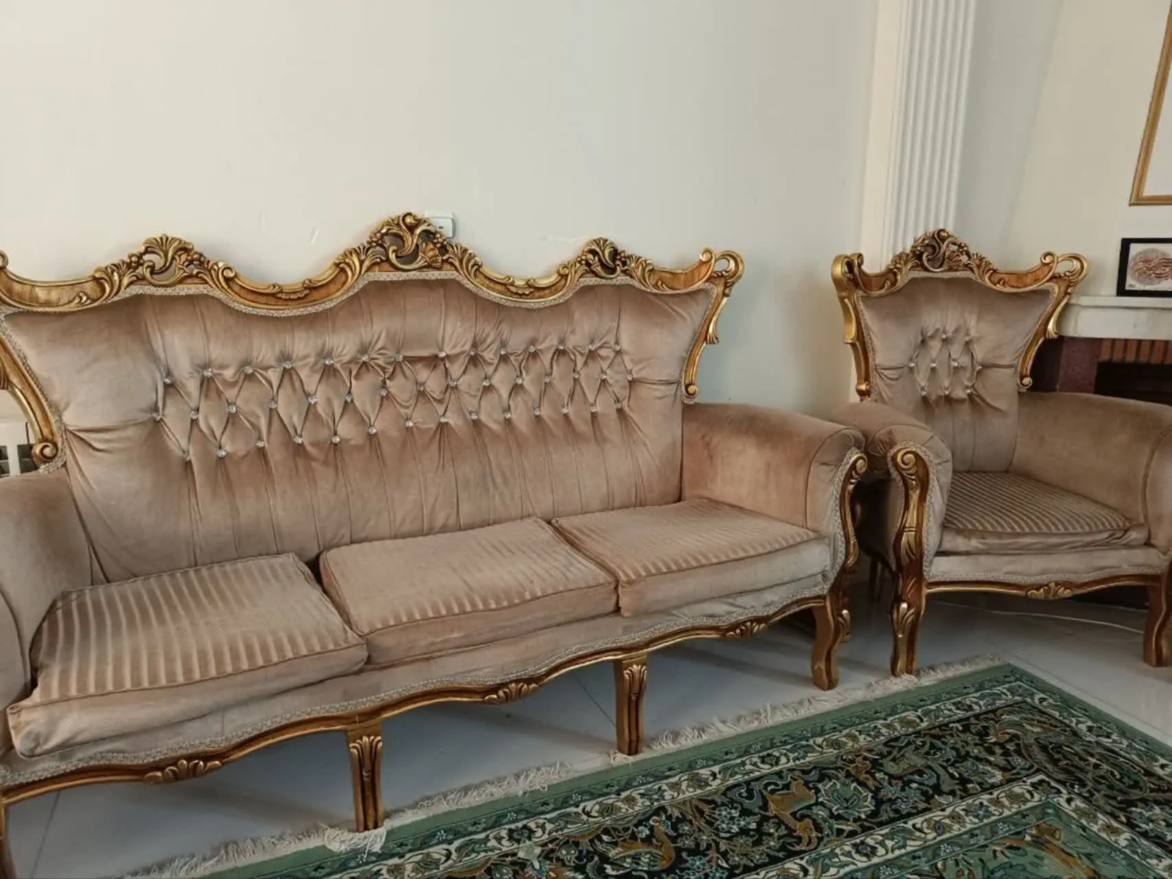 مبل ۹نفره استیل به همراه غذا خوری ۸ نفره